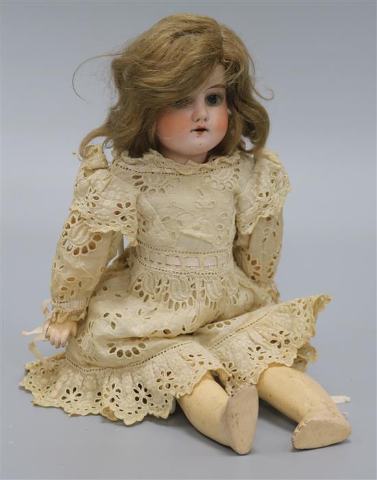 An Armand Marseille bisque head doll, H 33cm